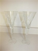 WATERFORD CRYSTAL TALL STEMS *ONE HAS SMALL CHIP*
