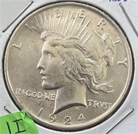 1924 Peace Silver Dollar CH+ BU