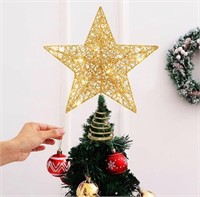 Glittering Tree Topper Gold Star *OnlineReturn