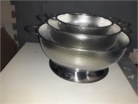 3 pc Stainless Steel Colander Set - new