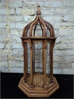Vintage Wooden Bird Cage, 2 Ft Tall, Has Side