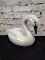 Signed " Jack Cox" Wooden White Swan Decoy