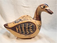 Vintage Mexican Tonala Pottery Duck