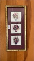 Floral print in gold frame- maybe watercolor