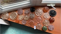 Shelf Lot -vintage flower frogs- array of colors
