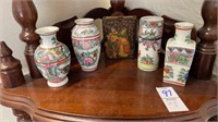 Shelf lot- Chinese trinket vases
