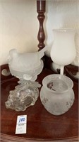 Shelf lot - glass trinkets & dishes