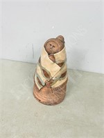 hand crafted clay figure signed