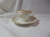 Beautiful Theodore Haviland Limoge Tea Cup Saucer