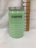 Jadeite Glass Coffee Canister, 7 1/2"T, Marks do