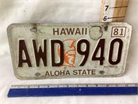 1981 Hawaii License Plate