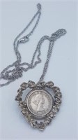Vintage Silver Coin Necklace & Pendant