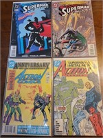 4 mint superman comics. Carded and sleeved