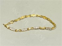 10k gold bracelet with diamonds - 4.8g