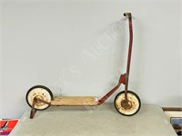 antique metal & wood scooter .