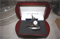 ANRIYA SHIP CLOCK ORIGINAL WOOD BOX