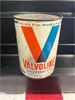 Vintage Valvoline Full Oil Can- Gas and Oil