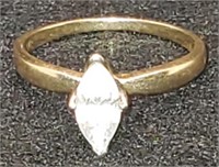 (KC) 14K Yellow Gold CZ Marquise Cut Ring (3.4