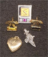 (KC) 10K Yellow and White Gold Pins (5.1 grams)