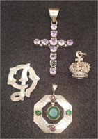 (KC) Sterling Silver Pendants and Brooch -