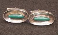 (X) Sterling Silver Turquoise Cuff Links (3.1