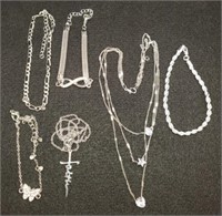(RM) Silvertone Crystal Necklaces and Bracelets