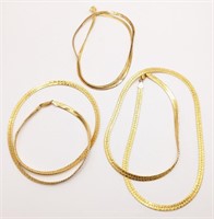 (DT) 3 Sterling Silver Gold Plated Necklaces