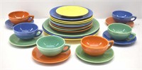 (24 pc.) Primary Colors PARMA Pottery Dishes
