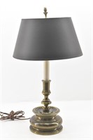 Tarnished Brass Heavy Table Lamp Vintage