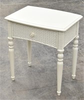 Country Side Table / Nightstand One Wicker Drawer