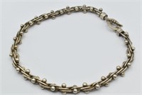 Sterling Silver Chain Link Ball Bead Necklace