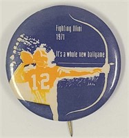 Rare 1971 Chief Illini Football Pinback Button
