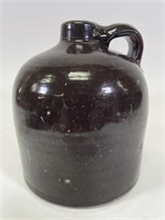 Vintage Brown Glazed Stoneware Thumb Jug