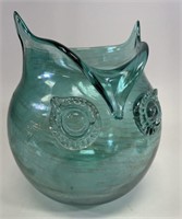 Vintage Art Glass Blenko Style Owl Vase
