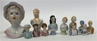 Vintage Porcelain Brush Head Figures