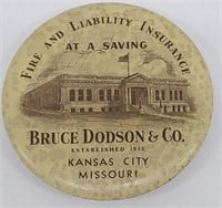 Bruce Dodson & Co. Insurance Celluloid Mirror
