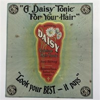 Daisy Quinine Hair Tonic Tin Barbershop Sign