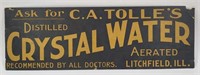 Vintage Tolle's Crystal Water Advertising Sign