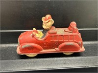 Vintage Mickey Mouse & Donald Duck Toy Fire Truck