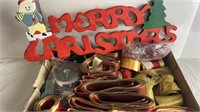 Box of wired ribbon & more with a Wood Merry