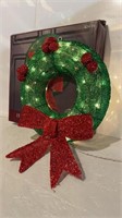 15” lighted tinsel wreath in original box