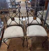 Set of 4 cloth seat dining chairs steel frsme