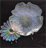 Beautiful Carnival Glass Iridescent Platters 15"