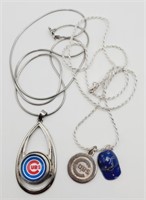 (L) Sterling Silver Chicago Cubs Necklaces (22.6