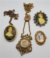 (P) Portrait Lockets and Necklaces (22" long)