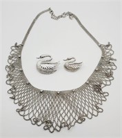 (P) Claire's Silvertone Bead Necklace and Gerry's