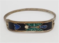 (P) Sterling Silver Inlaid Turquoise Hinge