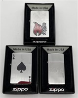 (X) 3 Zippo Lighters (bidding on one times the