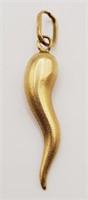 (Q) 14K Gold Italian Horn Pendant (2.5 grams)