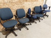 6 BLUE OFFICE CHAIRS